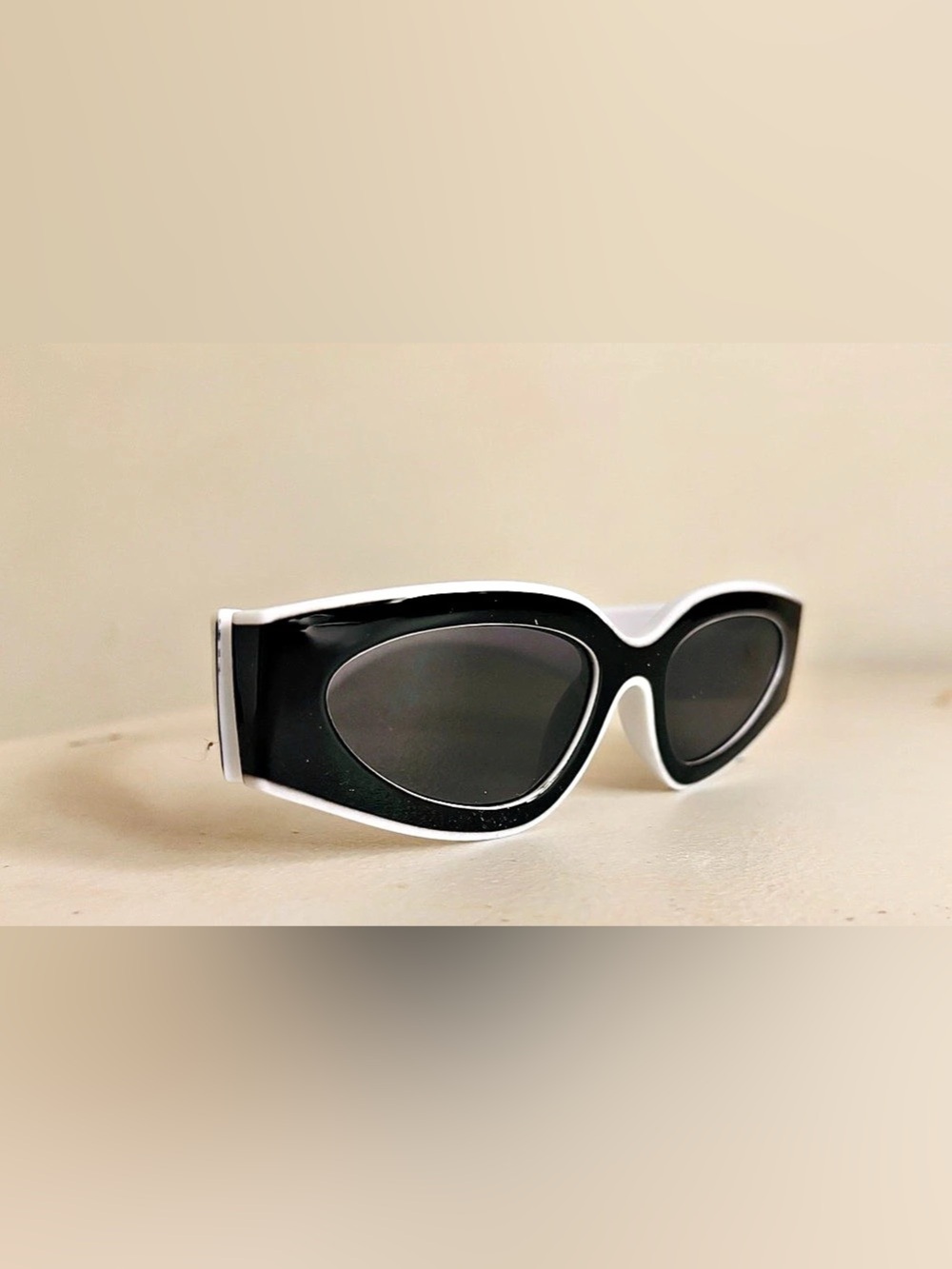 Chanel Cat-Eye Sunglasses Black and White 6056 1656/53 & White